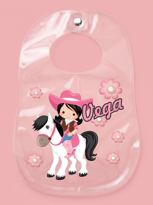 Babero personalizado con nombre Vaquerita