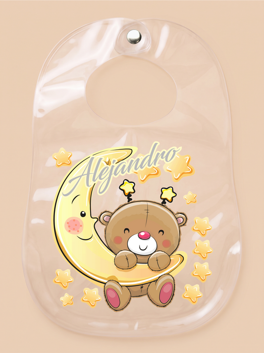 Babero estrellitas personalizado  con nombre