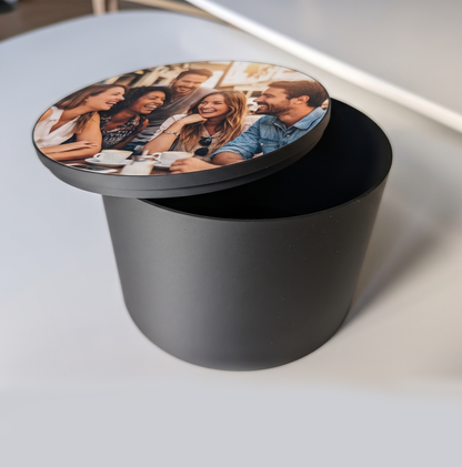 Caja cilíndrica personalizable