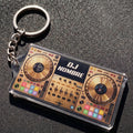 Llavero dj dorado transparente personalizable  con nombre