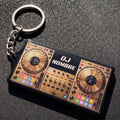 Llavero dj dorado  personalizable  con nombre