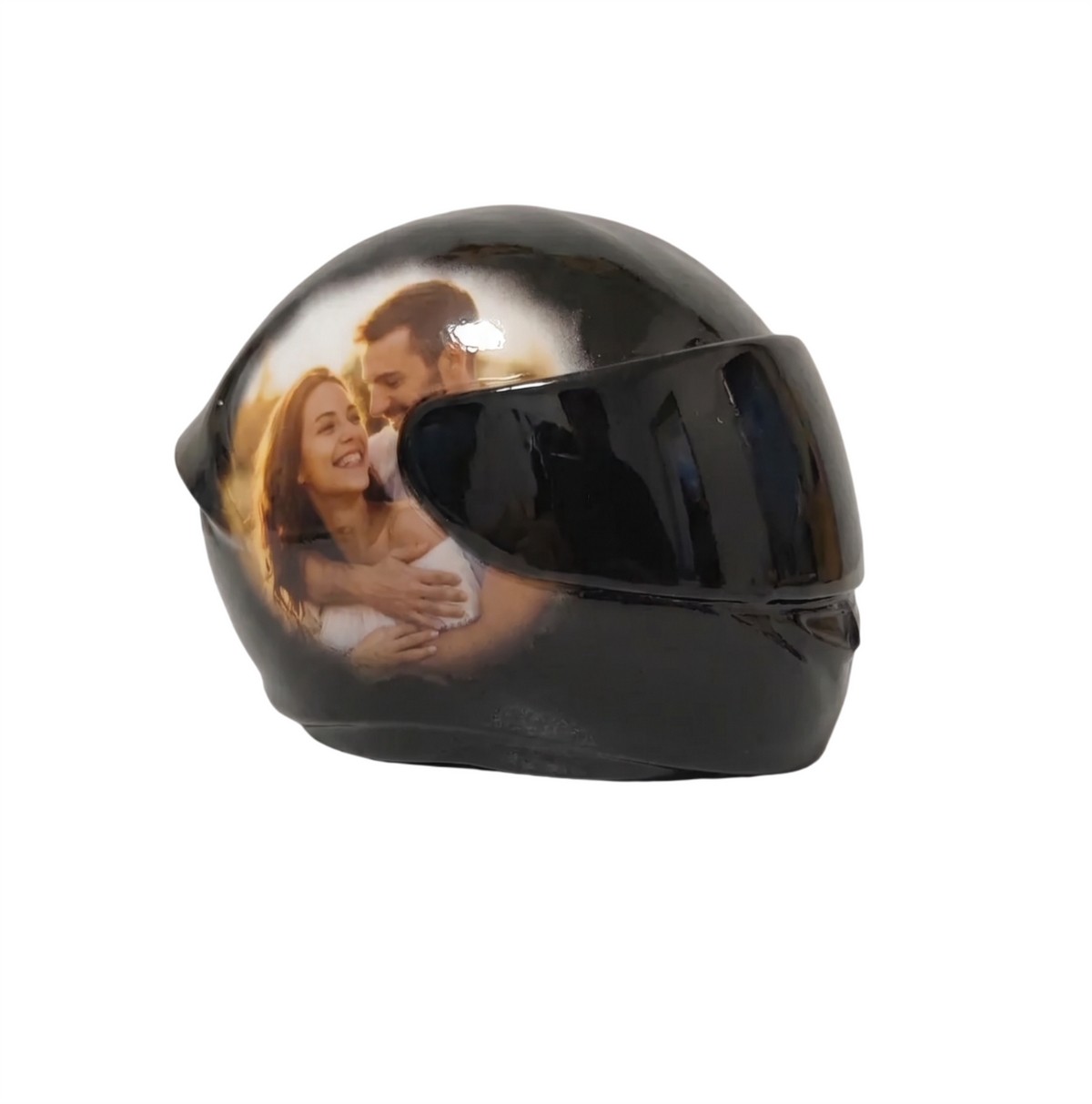 Casco motero personalizado con foto  y chocolates