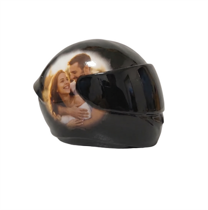 Casco motero personalizado con foto  y chocolates